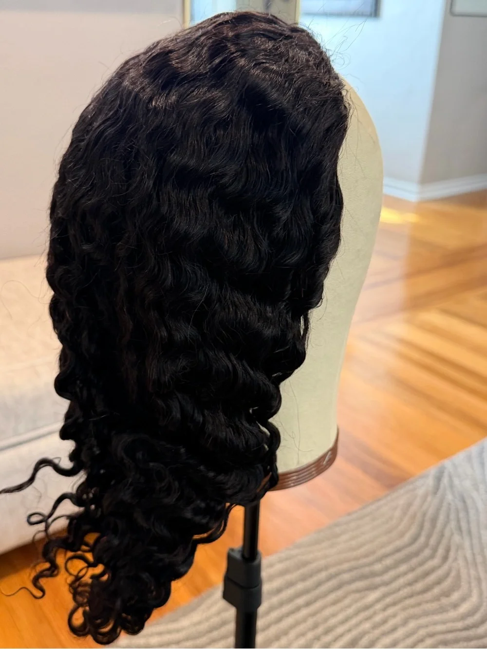 14” Kinky Curly Half Wig Human Hair 3 In 1 Seamless Flip Over 200% Density #100